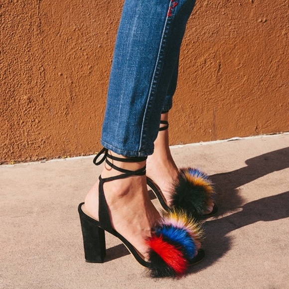 Loeffler Randall Black Nicolette Fox Fur-Trimmed - Picture 3 of 10